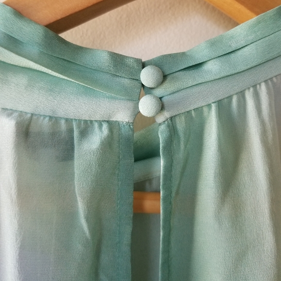 PARKER Ombre Stripe Rainbow High Neck 100% Silk Top - Picture 13 of 15